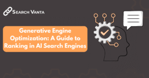 Illustration of Generative Engine Optimization (GEO) concept showing AI search engines ranking content and visibility in generative search results