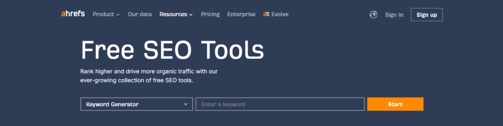 Screenshot of Ahrefs backlink analysis tool for off-page SEO