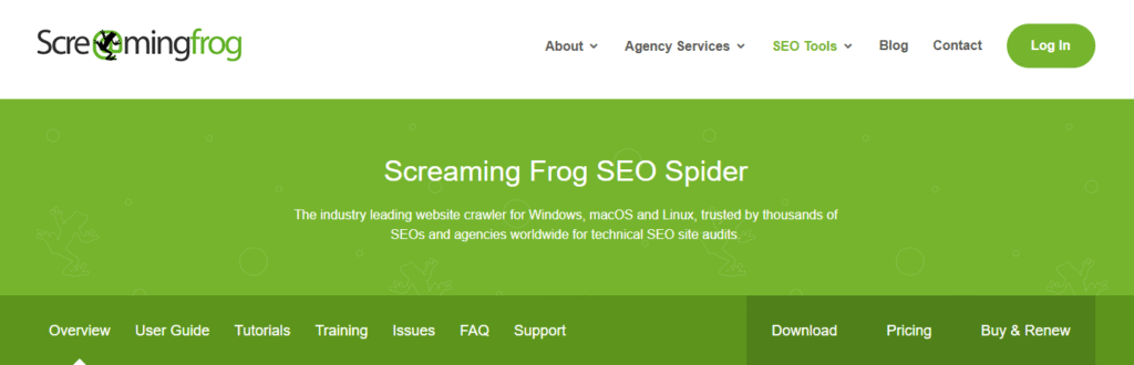 Screamingfrog free seo tool