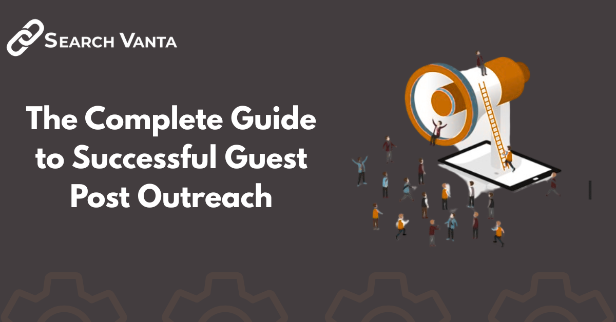 A digital marketer sending guest post outreach emails to website owners, symbolizing link building, brand visibility, and SEO growth.